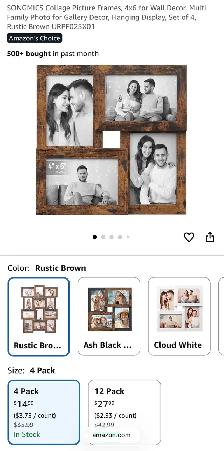 SONGMICS 4-Photo Collage Frame – Rustic Brown (4x6") - Photo 8