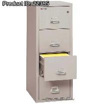 Tan 4 Drawer Fire Proof Legal Vertical File Cabinet, Locking