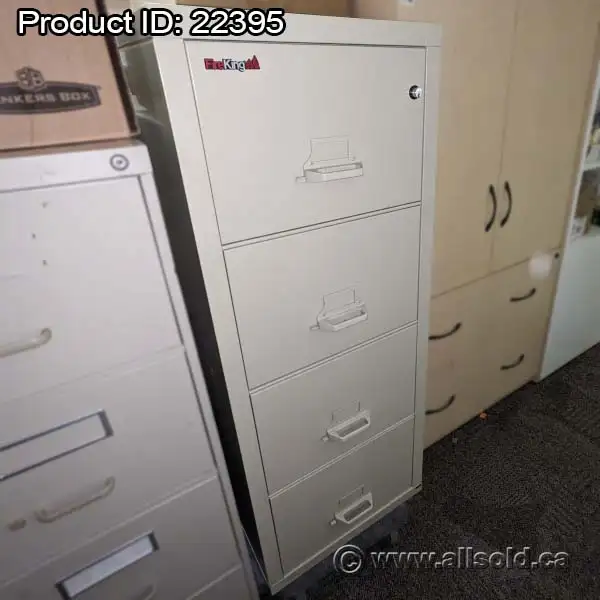 Tan 4 Drawer Fire Proof Legal Vertical File Cabinet, Locking - Photo 2
