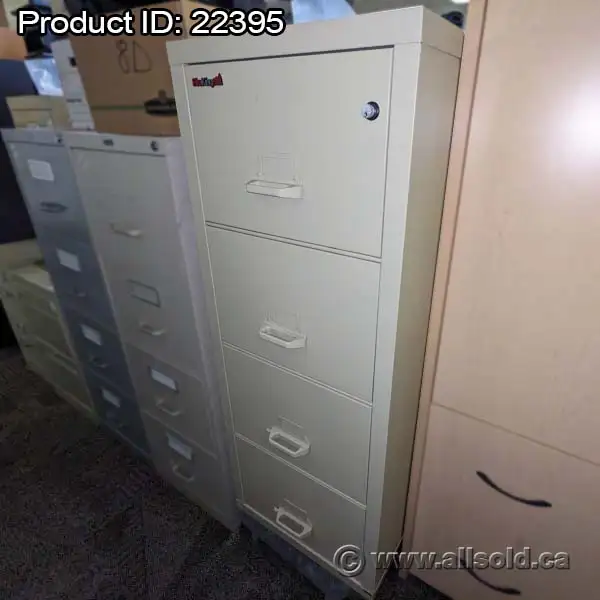 Tan 4 Drawer Fire Proof Legal Vertical File Cabinet, Locking - Photo 3