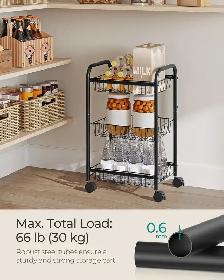 3-Tier Rolling Storage Cart – Black - Photo 3