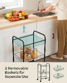 3-Tier Rolling Storage Cart – Black - Photo 6