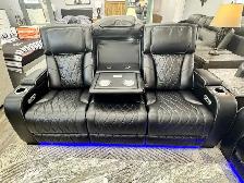 New Dual power recliner Sofa loveseat - Black Now On Sale - Photo 2