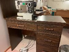 White  Sewing Machine and Cabinet - Photo 2