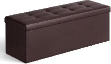 SONGMICS Folding Storage Ottoman Bench – Brown