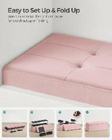SONGMICS Velvet Folding Storage Ottoman Bench – Jelly Pink - Photo 7
