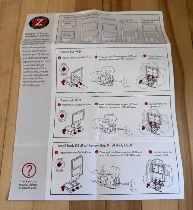Zacuto Z-Finder 3.2' Mount Frame for Tall DSLR Cameras - Photo 5