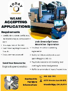 Machine Operator/Quality control