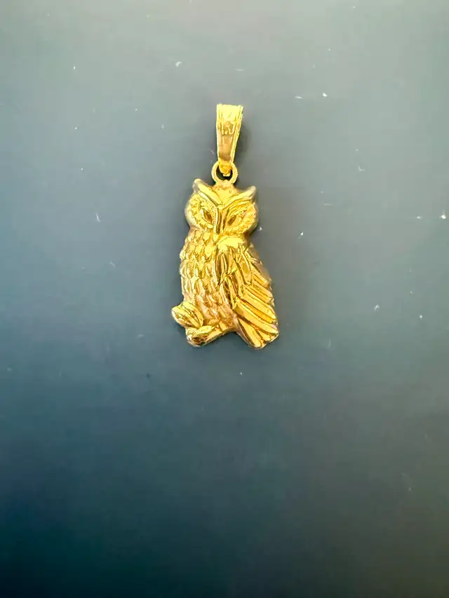 10K Gold Owl Pendant