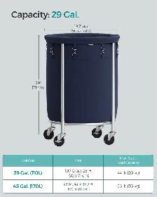 Rolling Laundry Hamper with Casters - Photo 6