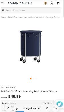 Rolling Laundry Hamper with Casters - Photo 8