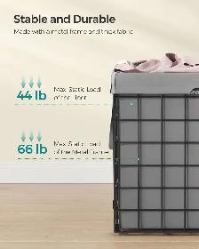 SONGMICS Collapsible Laundry Basket – Black   Gray (29 Gallon) - Photo 4