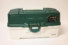 Fishing Gear Fishing Box with 3 Tray Green Metallic Off White