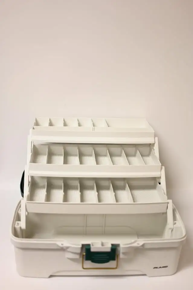 Fishing Gear Fishing Box with 3 Tray Green Metallic Off White - Photo 5