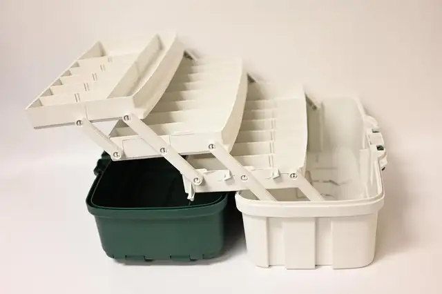 Fishing Gear Fishing Box with 3 Tray Green Metallic Off White - Photo 6