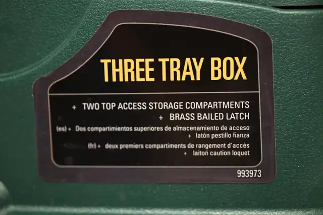 Fishing Gear Fishing Box with 3 Tray Green Metallic Off White - Photo 10