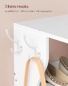 9-Tier Slim Shoe Rack with Hooks – White - Photo 6