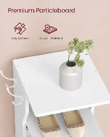 9-Tier Slim Shoe Rack with Hooks – White - Photo 8