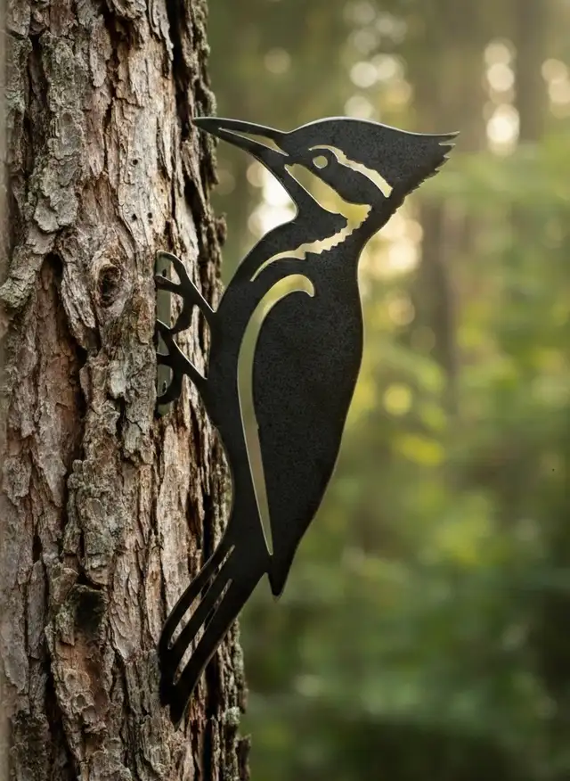 Custom Metal Woodpecker Bird Patio or Garden Art