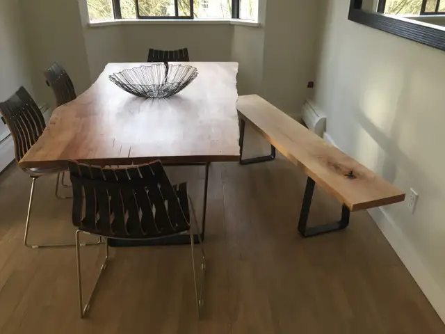 Local Craftsman Live Edge and Bench for Sale