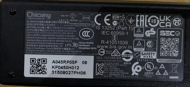 45W USB Type-C Charger A18-045N1A for Acer   Lenovo Chromebook - Photo 4