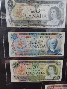 1969-1975 framed Canadian multi coloured banknote set $1 to $100 - Photo 4