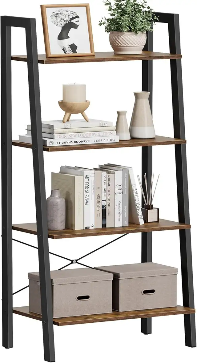 4-Tier Ladder Shelf – Industrial Storage Rack