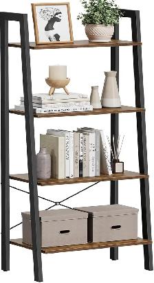 4-Tier Ladder Shelf – Industrial Storage Rack