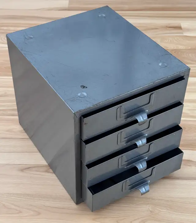 Caisson métallique vintage 4 tiroirs – Rangement - Photo 2