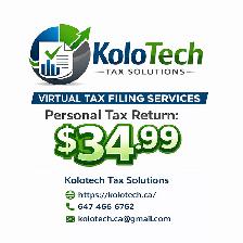 VIRTUAL TAX FILING SERVICES $34.99. https://kolotech.ca