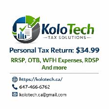 VIRTUAL TAX FILING SERVICES $34.99. https://kolotech.ca - Photo 3