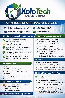 VIRTUAL TAX FILING SERVICES $34.99. https://kolotech.ca - Photo 6