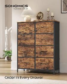 8-Drawer Fabric Dresser – Rustic Brown & Ink Black - Photo 3