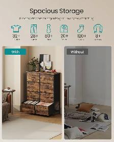 8-Drawer Fabric Dresser – Rustic Brown & Ink Black - Photo 4