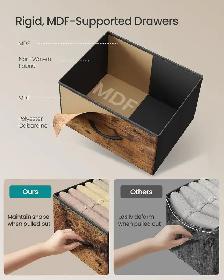 8-Drawer Fabric Dresser – Rustic Brown & Ink Black - Photo 5