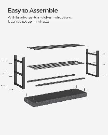 Shoe Bench with Cushion – Dark Gray & Ink Black - Photo 6