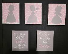 Princess Art Canvas wall art 5 pieces 8 by 10