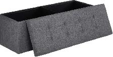 SONGMICS MAZIE Storage Ottoman Bench – Dark Gray