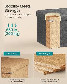 SONGMICS MAZIE Storage Ottoman Bench – Dark Gray - Photo 4