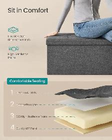 SONGMICS MAZIE Storage Ottoman Bench – Dark Gray - Photo 5