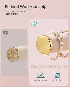 SONGMICS Jewelry Display Stand – Cloud White   Camel Brown - Photo 3