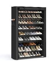 SONGMICS 10-Tier Shoe Rack with Cover – Large Capacity Organizer