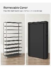 SONGMICS 10-Tier Shoe Rack with Cover – Large Capacity Organizer - Photo 7