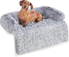 Feandrea Plush Sofa Dog Bed – Ombre Grey