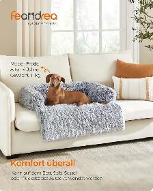 Feandrea Plush Sofa Dog Bed – Ombre Grey - Photo 2