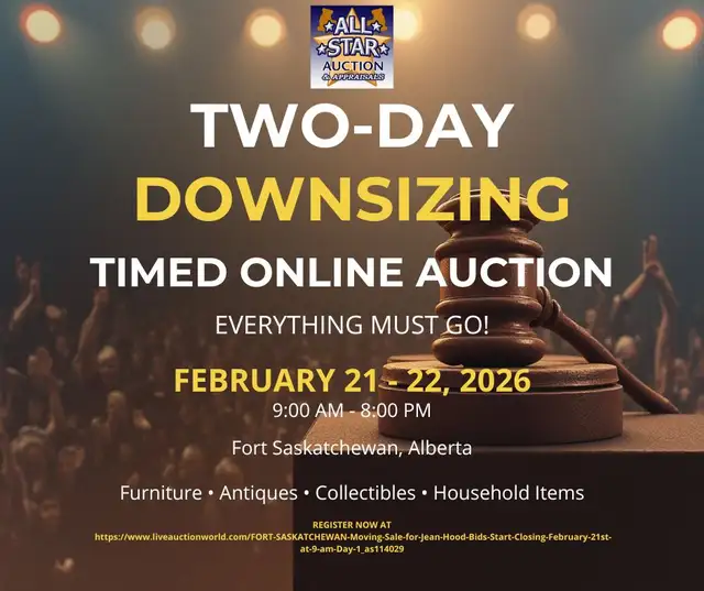 FORT SASKATCHEWAN:  2 Day Downsizing Timed Online Auction