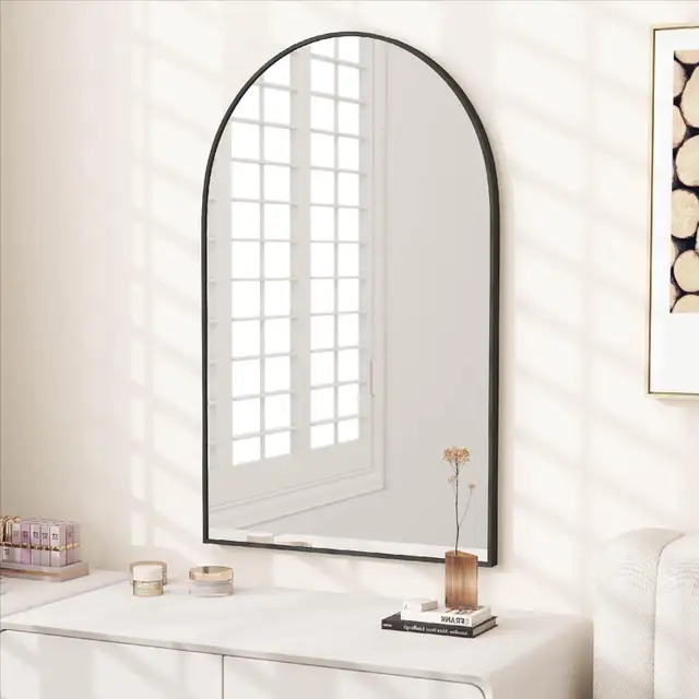 NARCISSUS Arched Wall Mirror – 36" x 24" - Black