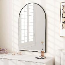 NARCISSUS Arched Wall Mirror – 36" x 24" - Black