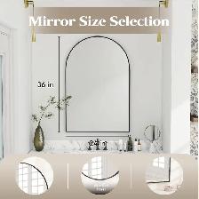 NARCISSUS Arched Wall Mirror – 36" x 24" - Black - Photo 3