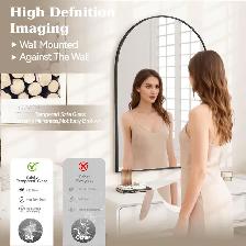 NARCISSUS Arched Wall Mirror – 36" x 24" - Black - Photo 4